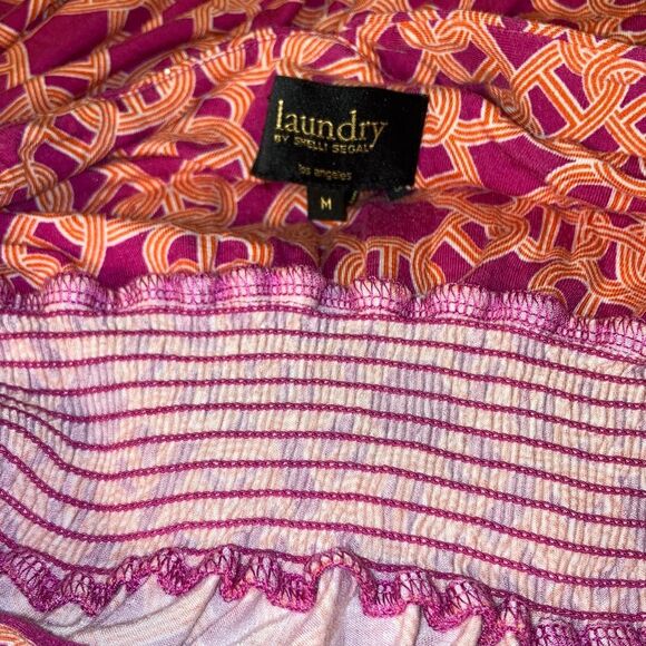 LAUNDRY by SHELLI SEGAL Printed Mediterranean Maxi Halter Dress Womens Medium - Picture 10 of 13